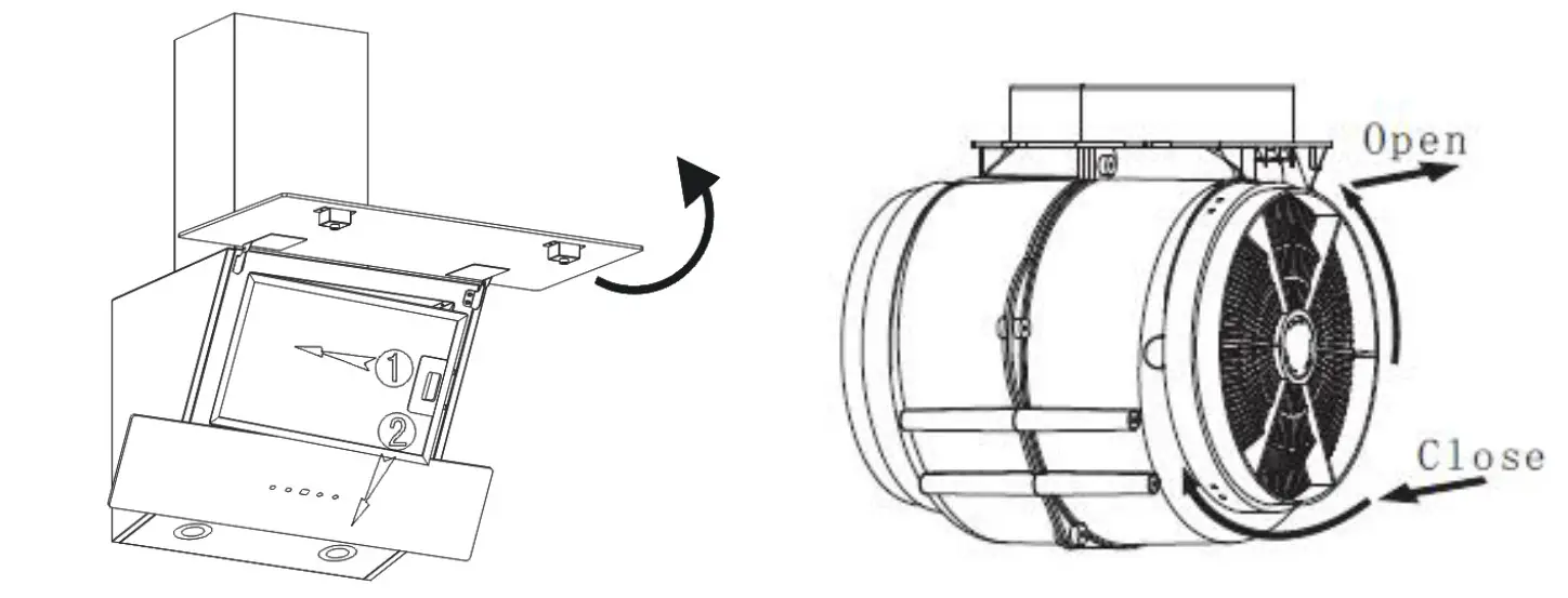COOKOLOGY ELITE905BK 90cm Black Angled Designer Chimney Cooker Hood and Filters - Figure 10