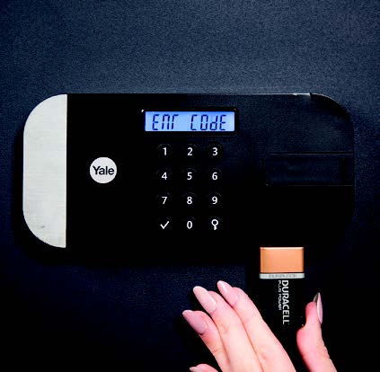 9V battery for emergency power to allow access