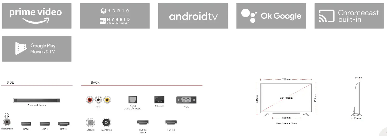 TOSHIBA 32LA2B63DG Smart Android TV - fig3