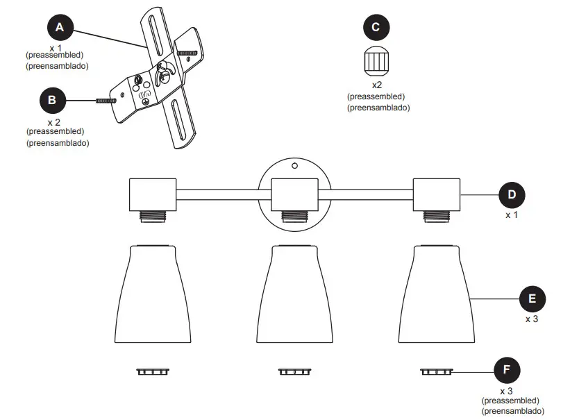 Origin21 KXF1303AX-01 3 Light Vanity Bar - Figure 3