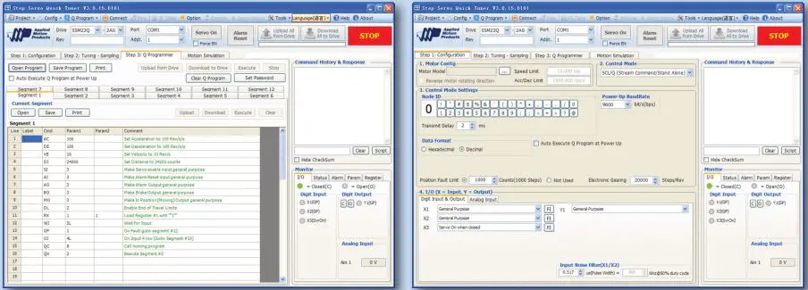 Applied Motion Products MSSM23 Q IP Ethernet Integrated Motor - To test motion, use Jog buttons on Motion Simulation tab in Step-Servo Quick Tuner