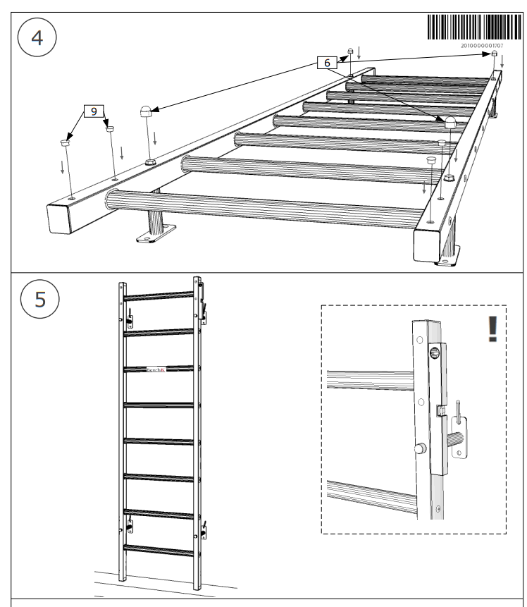 BenchK 210 Wall Bar with Pull Up Bar - Fig6
