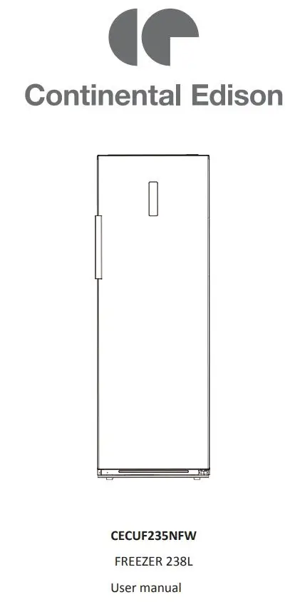 Continental Edison CECUF235NFW 238L Freezer User Manual