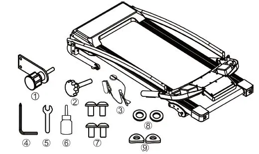Kahomvis FYC-QPW9-05E1 Black Steel Foldable Electric Treadmill-1