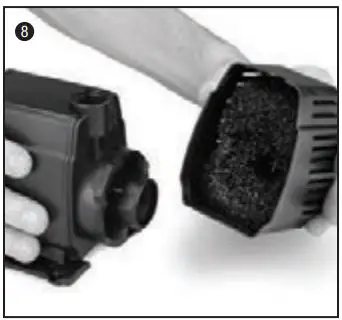 Aquascape ULTRA Water Pump Instruction Manual - Replace the pre-fi lter sponge and filter screen