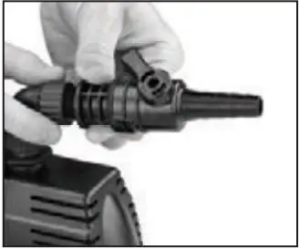 Aquascape ULTRA Water Pump Instruction Manual - The included fl ow control valve can be installed directly into the pump discharge or installed horizontally using the threaded FPT 90° elbow