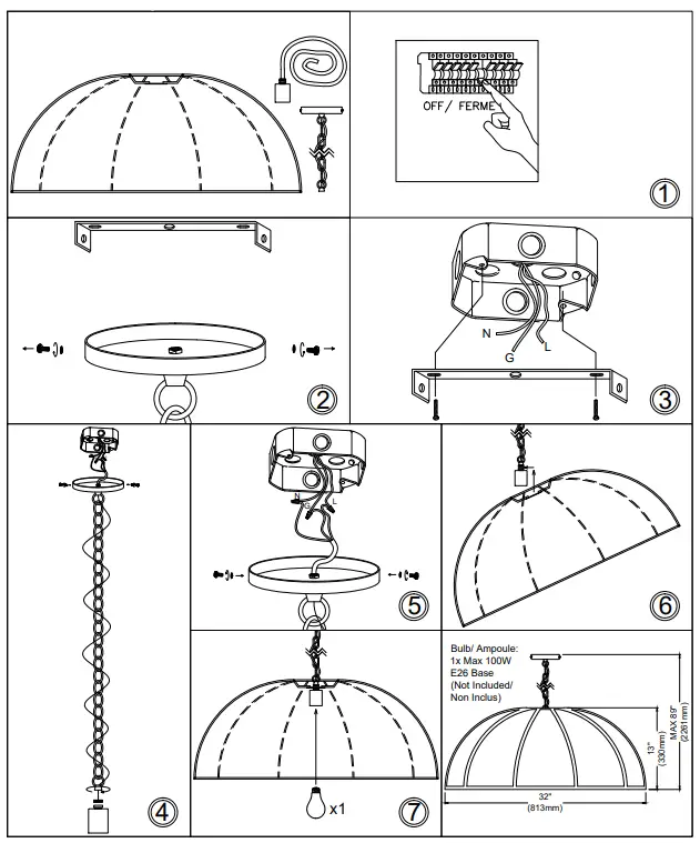 Dainolite-PTO-321P-MB-BW-Portobello-1-Light-32-Inch-Pendant-FIG-1