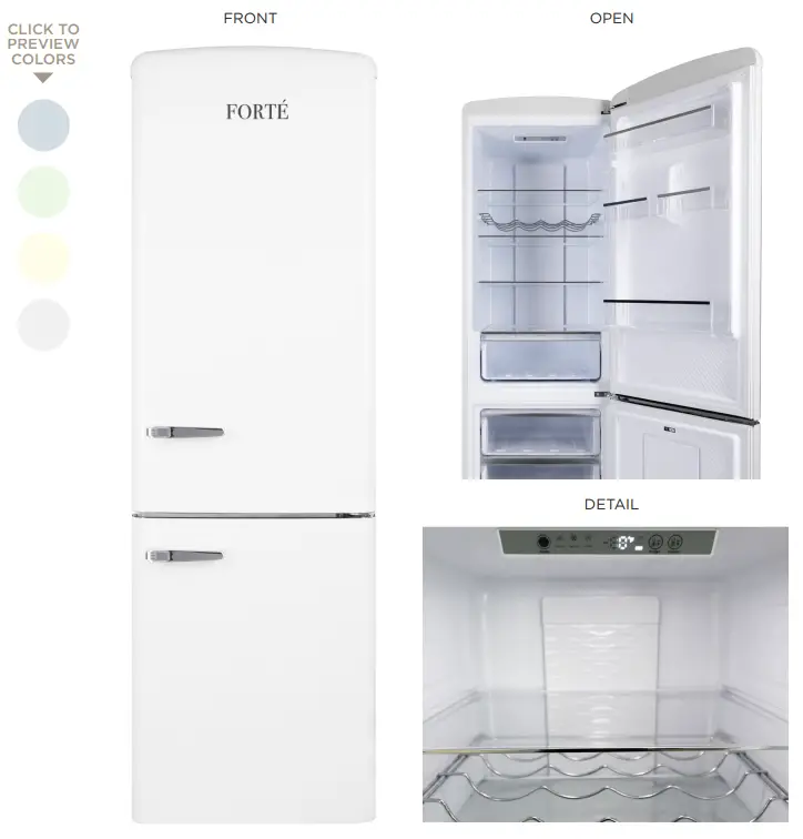 FORTE F12BFRES450R 450 SERIES 24 Inch Retro Bottom Mount Refrigerator - Icon3