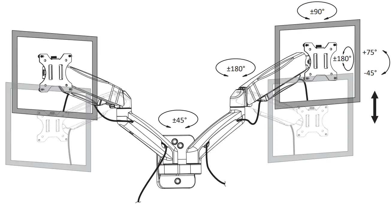 WALI GSWM002 Dual Monitor Wall Mount - fig 16