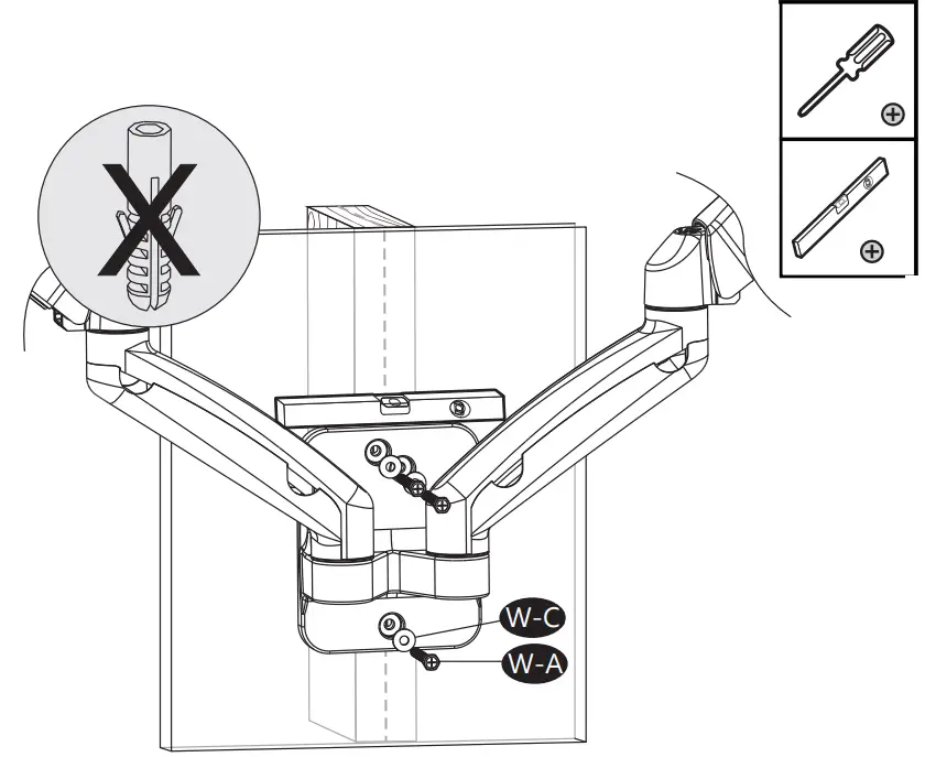 WALI GSWM002 Dual Monitor Wall Mount - fig 4