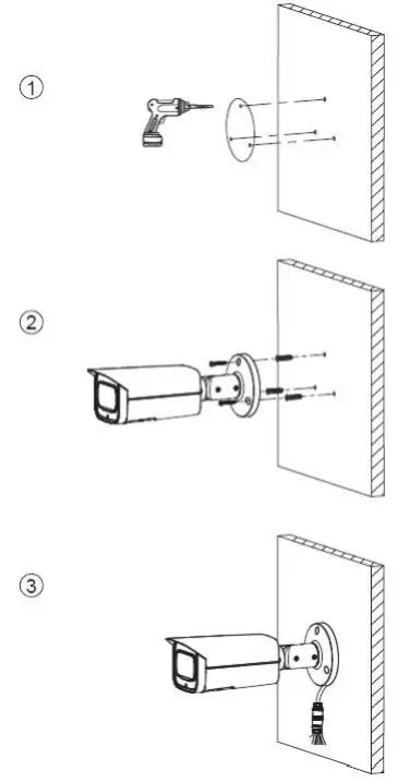 dahua VDA-IPCHFW3441TPZS IR Bullet Network Camera User Guide - Cable going through the side cable tray