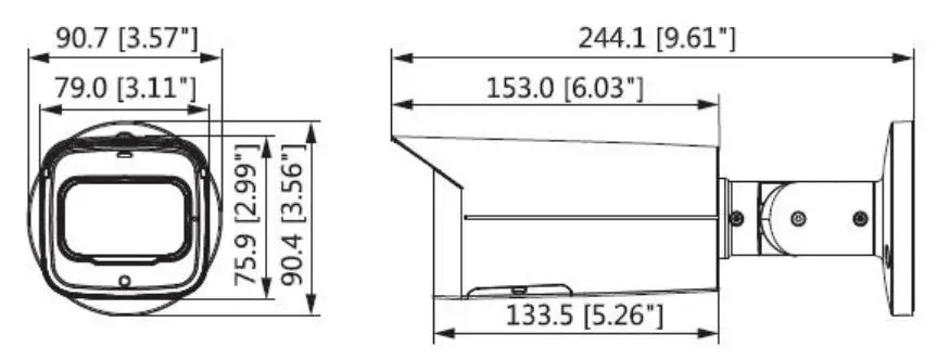 dahua VDA-IPCHFW3441TPZS IR Bullet Network Camera User Guide - Dimension