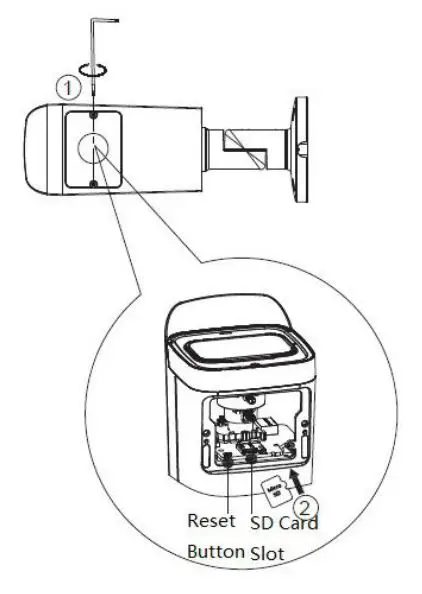 dahua VDA-IPCHFW3441TPZS IR Bullet Network Camera User Guide - Installing SD Card