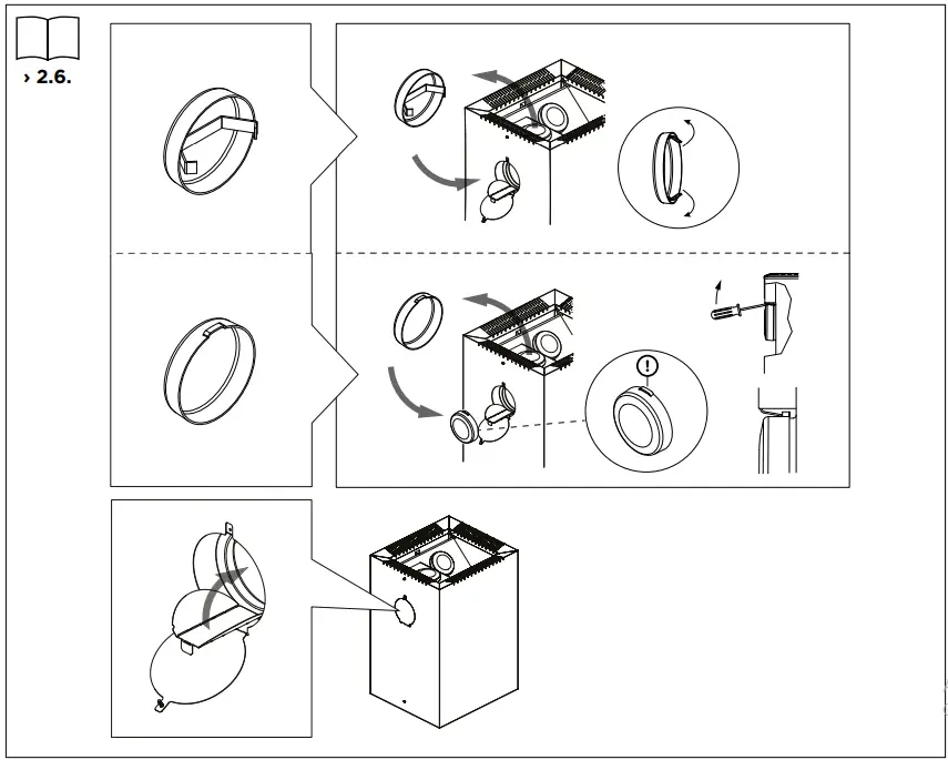 Upper connection opening