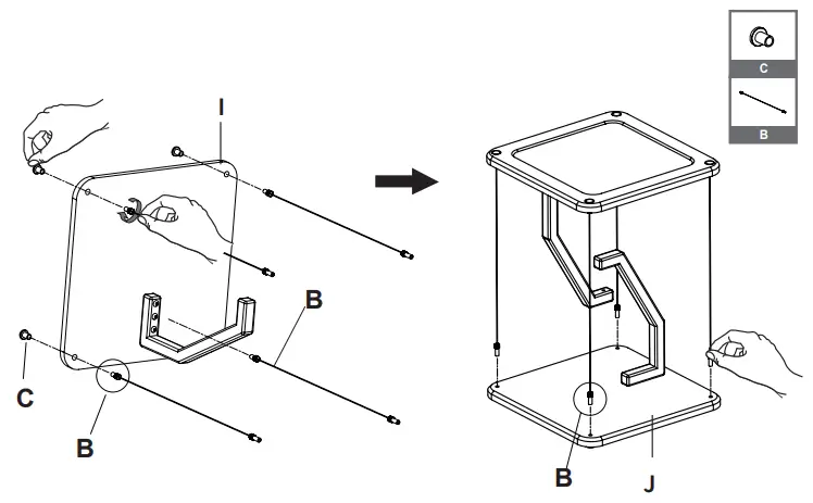VIVO-STAND-TEN01W-White-Floating-Speaker-Stand-fig-5