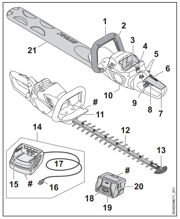 STIHL HSA 60.0 Cordless Hedge Trimmer - Battery and Charger