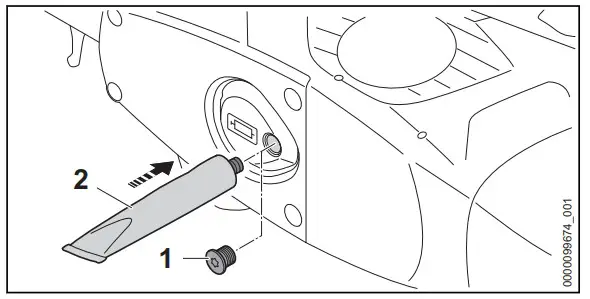 STIHL HSA 60.0 Cordless Hedge Trimmer - Lubricating the Gearbox
