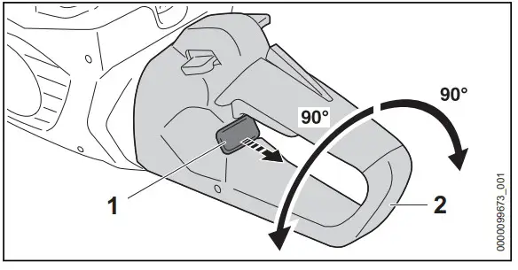 STIHL HSA 60.0 Cordless Hedge Trimmer - Turning the Control Handle
