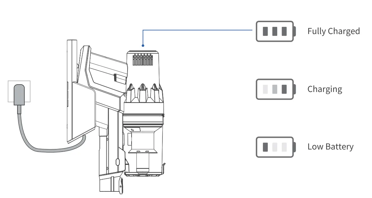 Wall-mounted charging dock charging