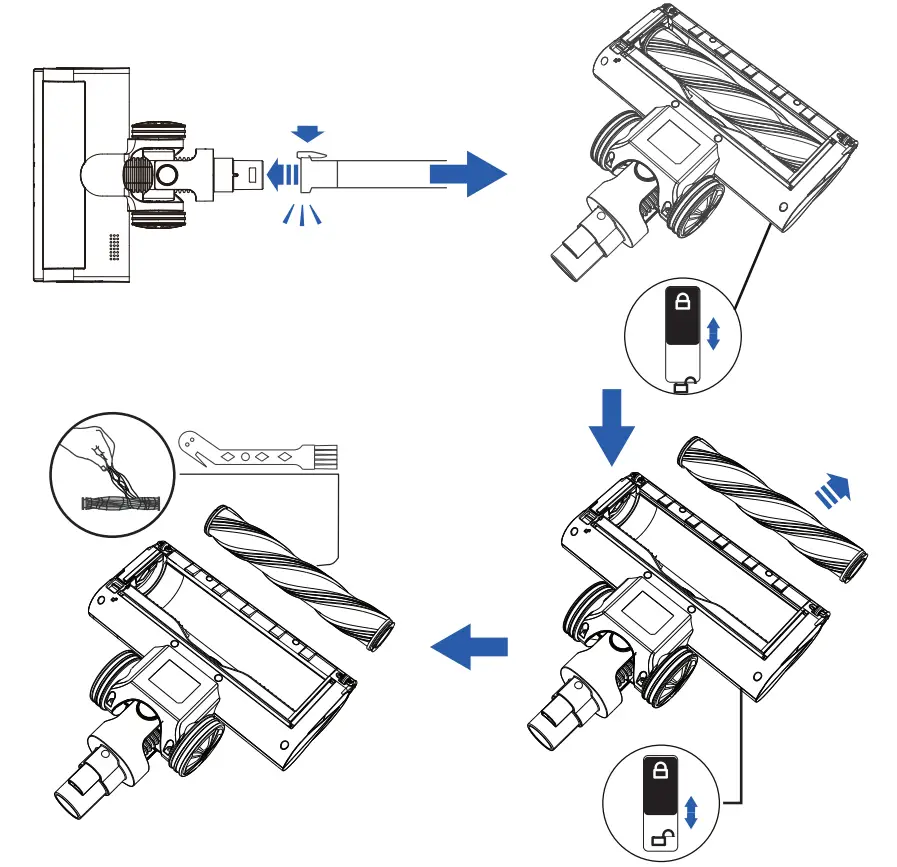The floor brush and the roller brush