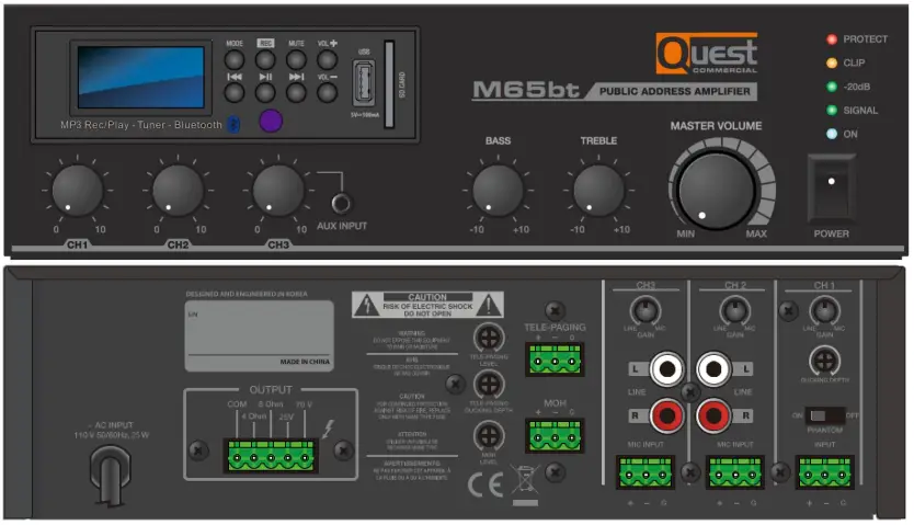 Quest M35bt 35W Mixer Amplifier - Figure 1