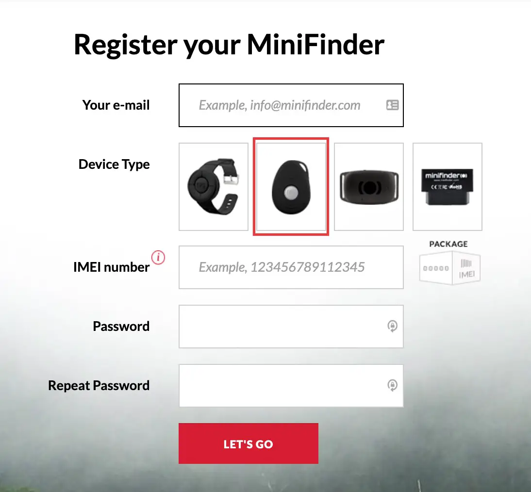 minifinder Pico Lite GPS Tracker - DEVICE REGISTRATION
