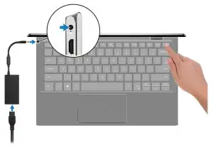 FIG 2 Connect the power adapter and press the power button