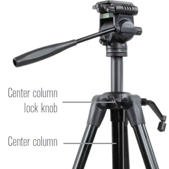 CELESTRON 93612 Ultima Pan Tilt Head Tripod ADJUSTING THE CENTER COLUMN