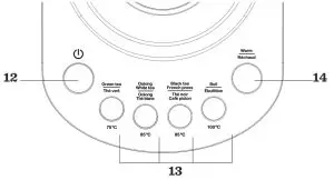RICARDO Preprogrammed Electric Kettle-- CONTROL PANEL