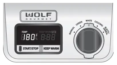 WOLF WGKT100S True Temperature Electric Kettle - WHITE mode