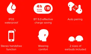 CANYON Classic styled True Wireless Stereo Headset TWS 3 - FUNCTION