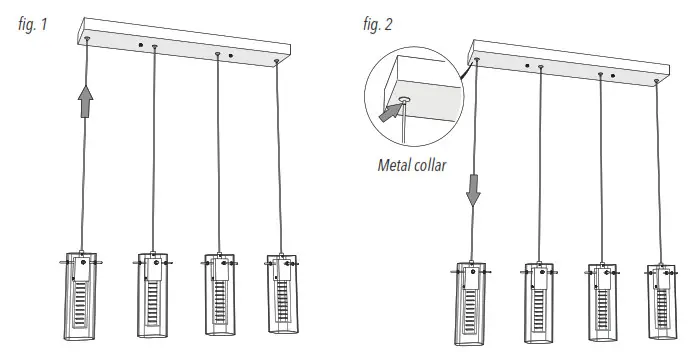 artika HOL4P HD2 4 Light LED Pendant  Hologram 4- HEIGHT ADJUSTMENT
