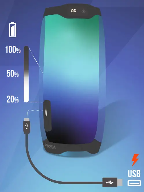 JBL Pulse4 Waterproof Portable Bluetooth Speaker- chargING