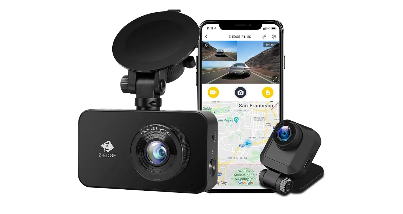 Z-edge Wifi Dash Cam, 1920x1080p Fhd, Front And Rear Dash Cam-complete Features/instruction Guide