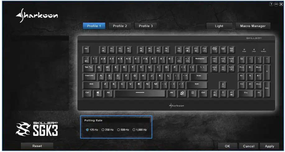Sharkoon SKILLER SGK3 Mechanical Gaming Keyboard - Polling Rate