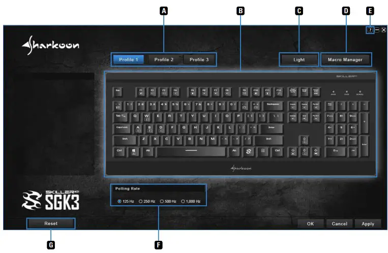 Sharkoon SKILLER SGK3 Mechanical Gaming Keyboard - Software Overview