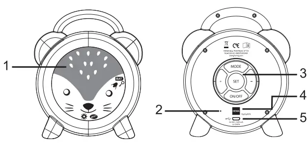 HEMA Sleep Trainer Clock Alarm Clock and Nightlight -fig1
