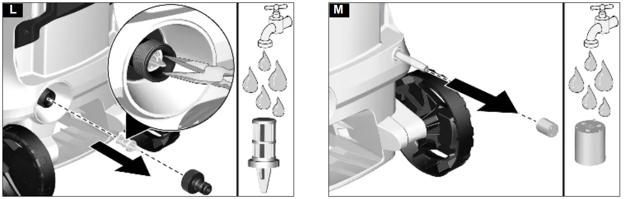 Clean the detergent filter