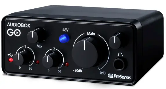 PreSonus AudioBox GO Ultra-Compact Mobile 2x2 USB Audio-fig1