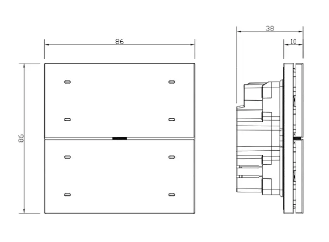 Shanghai Hansa Intelligent Technology HS-T9Z-AC ZigBee Eight key Switch Panel fig 1