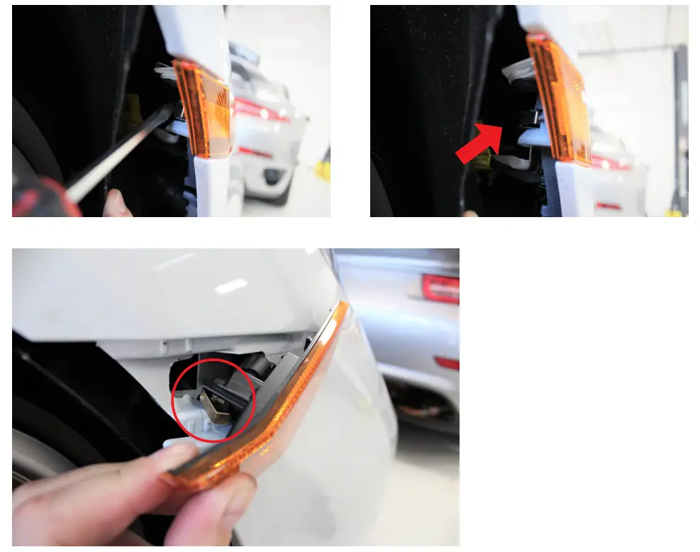 FLAT 6 MOTORSPORTS PORSCHE 991 LED Side Markers - screwdriver