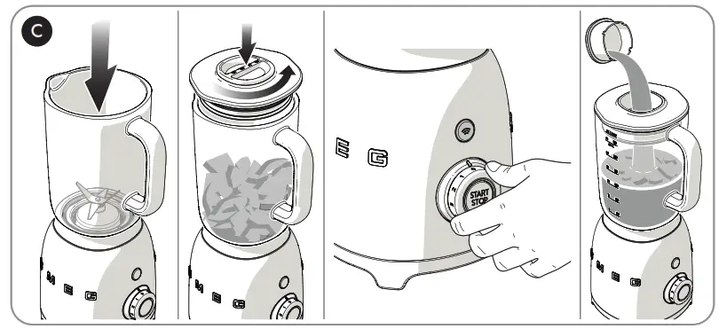 smeg BLF01WHUS 50's Retro Style White Blender - fig1