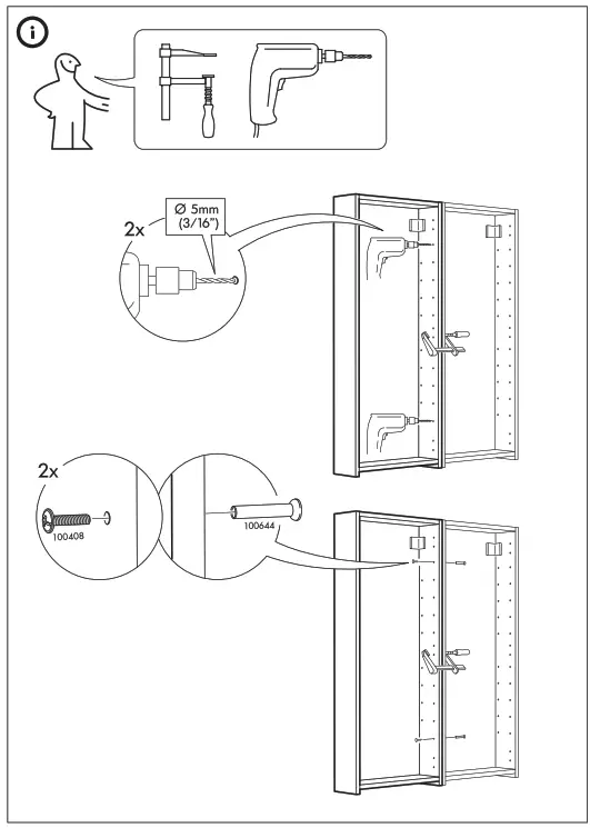 IKEA GODMORGON Wall cabinet with 1 door - high-gloss white 40x14x96 cm - 12