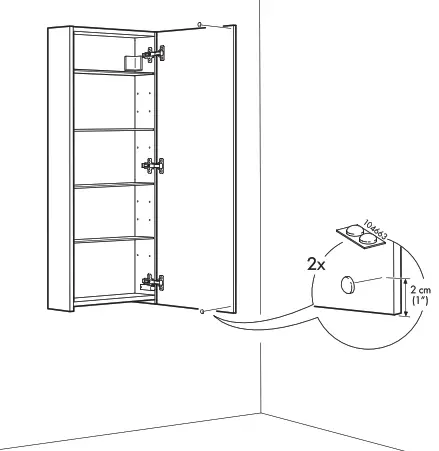 IKEA GODMORGON Wall cabinet with 1 door - high-gloss white 40x14x96 cm - 16
