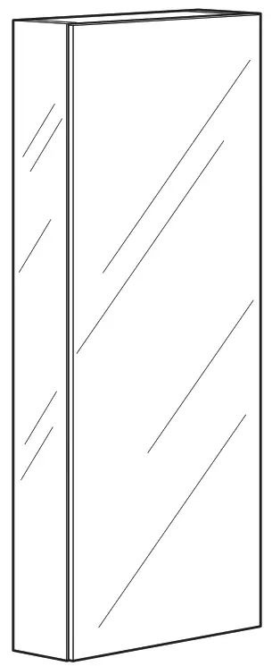 IKEA GODMORGON Wall cabinet with 1 door - high-gloss white 40x14x96 cm