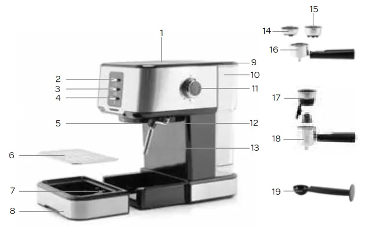 TOMADO TPM1502S Coffee Maker Piston Machine PRODUCT DESCRIPTION