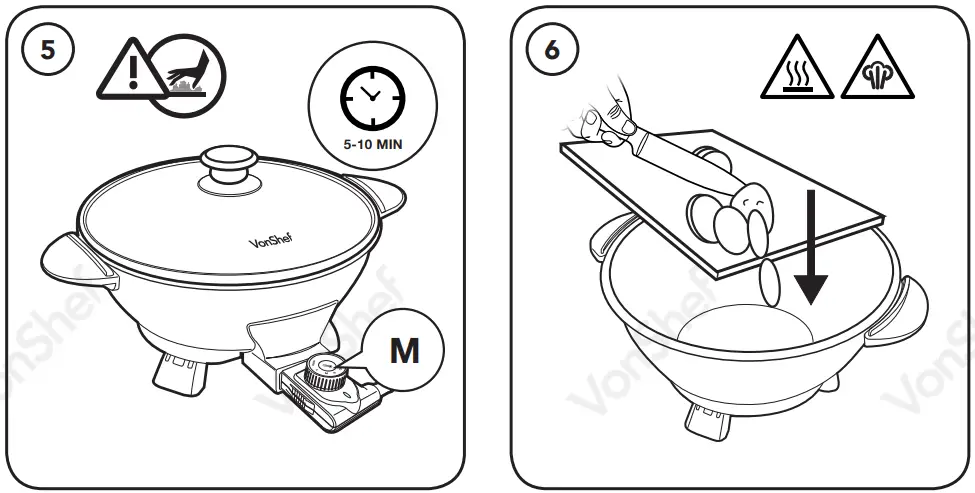 VonShef 2000059 9000200 Electric Wok Non-Stick Frying Pan-fig7