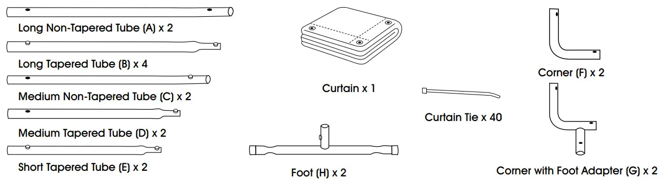 ULINE H-6124 Welding Screen - parts