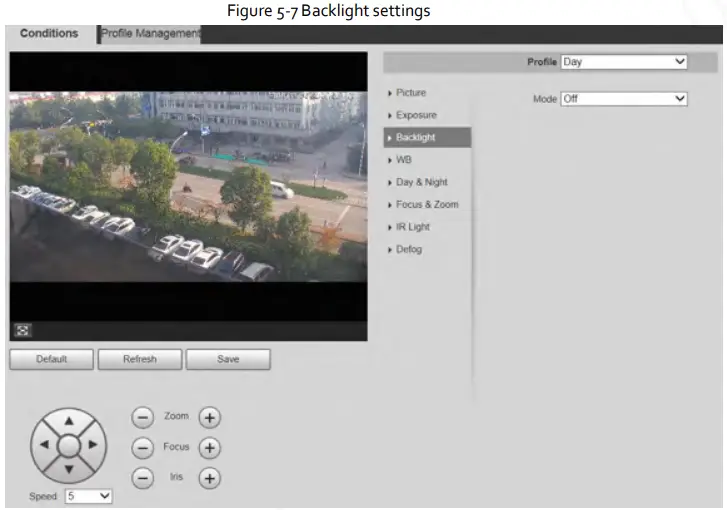 Zhejiang Dahua Vision Technology DH-SD2AY Network PT Camera Web 3.0 - Backlight settings