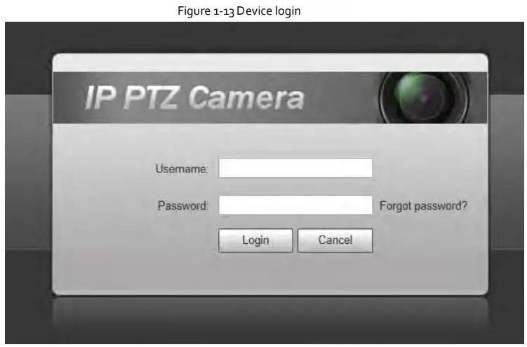 Zhejiang Dahua Vision Technology DH-SD2AY Network PT Camera Web 3.0 - Device login